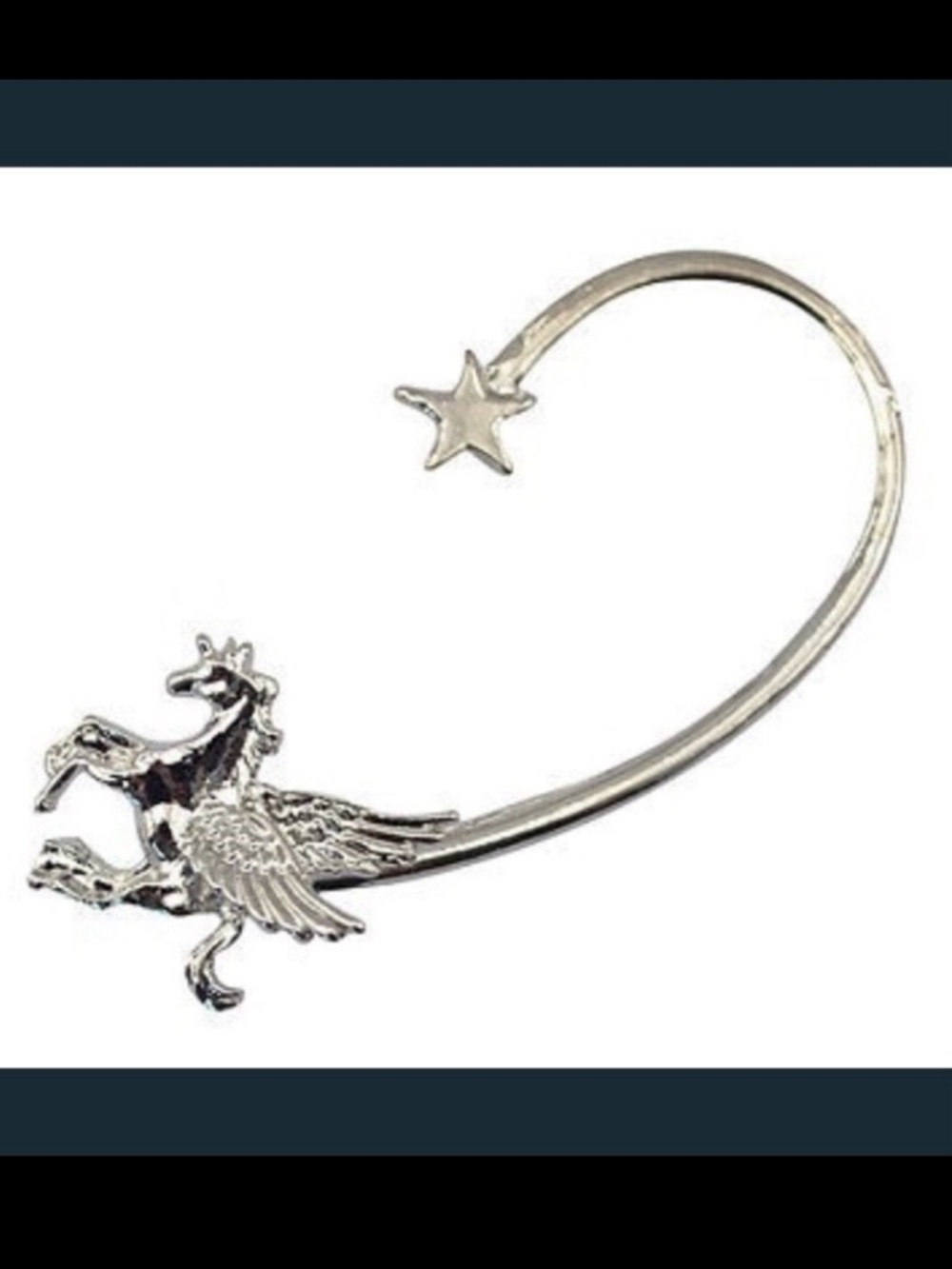 Unicorn Pegasus Silver Pierced Earring wEar-Cuff Shooting Star Festival